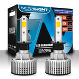 Maxbell 2pcs Car COB Chip LED Front Lamp Headlamp Bulbs 36W 9-32V 3000K Yellow H1