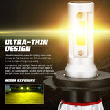 Maxbell 2pcs Car COB Chip LED Front Lamp Headlamp Bulbs 36W 9-32V 3000K Yellow H4