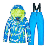 Kids Ski Suit Ski/Snowboard Jacket Trousers Blue Size 8(119-124cm)