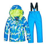 Kids Ski Suit Ski/Snowboard Jacket Trousers Blue Size 8(119-124cm)