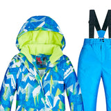 Kids Ski Suit Ski/Snowboard Jacket Trousers Blue Size 8(119-124cm)