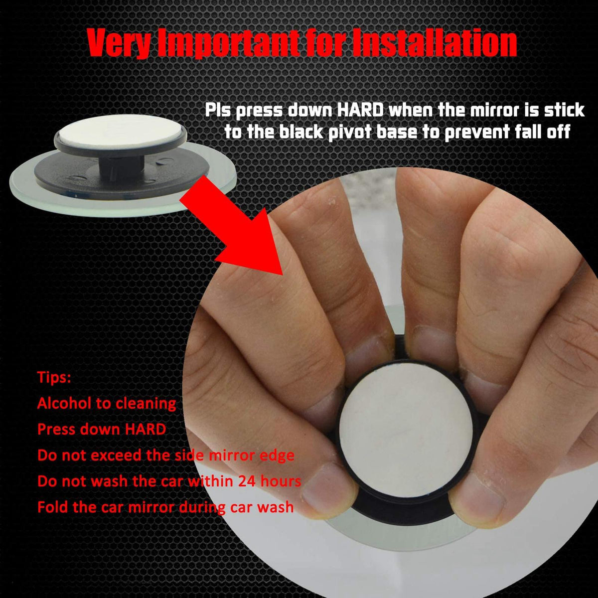 Rear View HD Glass Car Blind Spot Mirrors for SUV Trucks Round Blue
