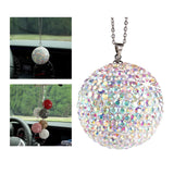 Maxbell Diamond Crystal Ball Cars Charms Car Pendant for Ornament Rear View Mirror AB color