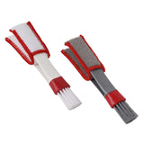 Maxbell 2xCar AC Vent Brush Window Blinds Dust Cleaner Duster Cleaning Brush Gray Red