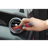 Maxbell 2xCar AC Vent Brush Window Blinds Dust Cleaner Duster Cleaning Brush Gray Red