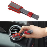 Maxbell 2xCar AC Vent Brush Window Blinds Dust Cleaner Duster Cleaning Brush Gray Red