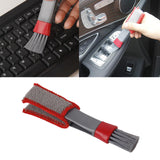 Maxbell 2xCar AC Vent Brush Window Blinds Dust Cleaner Duster Cleaning Brush Gray Red