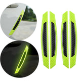 Maxbell 2x4Pcs Auto Car Door Reflective Strip Waterproof Safety Sticker Green Black