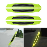 Maxbell 2x4Pcs Auto Car Door Reflective Strip Waterproof Safety Sticker Green Black