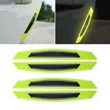 Maxbell 2x4Pcs Auto Car Door Reflective Strip Waterproof Safety Sticker Green Black