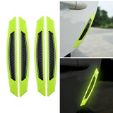 Maxbell 2x4Pcs Auto Car Door Reflective Strip Waterproof Safety Sticker Green Black
