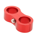 Maxbell 2xCar 2-Hole Fuel Hose Separator Clamp Oil Fuel Line Clamps Adapter AN6 Red