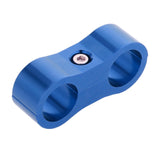 Maxbell 2xCar 2-Hole Fuel Hose Separator Clamp Oil Fuel Line Clamps Adapter AN6 Blue