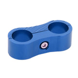 Maxbell 2xCar 2-Hole Fuel Hose Separator Clamp Oil Fuel Line Clamps Adapter AN6 Blue