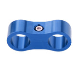 Maxbell 2xCar 2-Hole Fuel Hose Separator Clamp Oil Fuel Line Clamps Adapter AN6 Blue