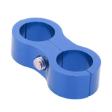 Maxbell 2xCar 2-Hole Fuel Hose Separator Clamp Oil Fuel Line Clamps Adapter AN6 Blue