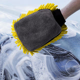 Maxbell 2xCar Wash Mitt Soft Microfiber Anti-Scratch Fits for Trucks Boats Motorcycles Yellow
