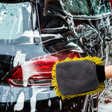 Maxbell 2xCar Wash Mitt Soft Microfiber Anti-Scratch Fits for Trucks Boats Motorcycles Yellow