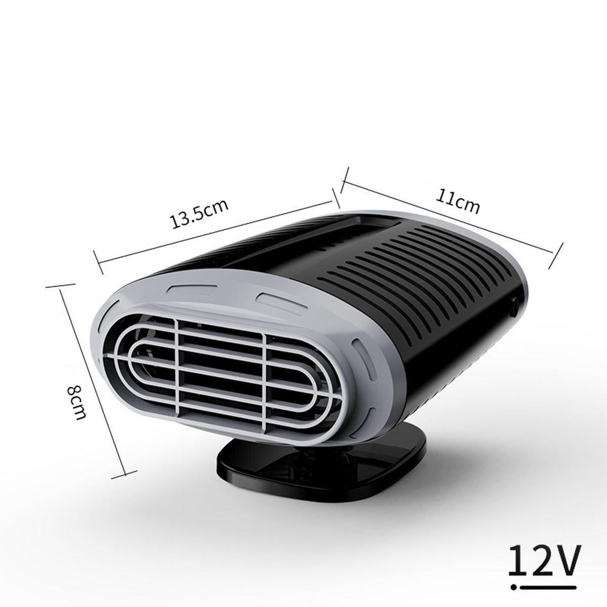Maxbell Maxbell Car Heater Fan 120W 360 Rotatable Heating Cooling 2 Gear 12V Black Grey