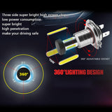 Maxbell Maxbell 2x Car LED Headlight Bulbs DC9V-32V 13000LM 3 Sides 360 Lighting H7