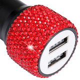 Maxbell Dual USB Car Charger for Samsung Galaxy Note 9 8 S21/S20/S10/S9/S8 Red