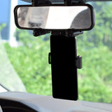 Rearview Mirror Phone Holder for Car Universal Stand for Smartphone Black