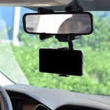 Rearview Mirror Phone Holder for Car Universal Stand for Smartphone Black