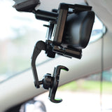 Rearview Mirror Phone Holder for Car Universal Stand for Smartphone Black