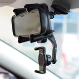 Rearview Mirror Phone Holder for Car Universal Stand for Smartphone Black