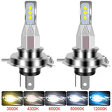 2 Pieces LED Lamp Bulbs Plug and Play Mini DC 12V Fits for Car Spare Parts H4