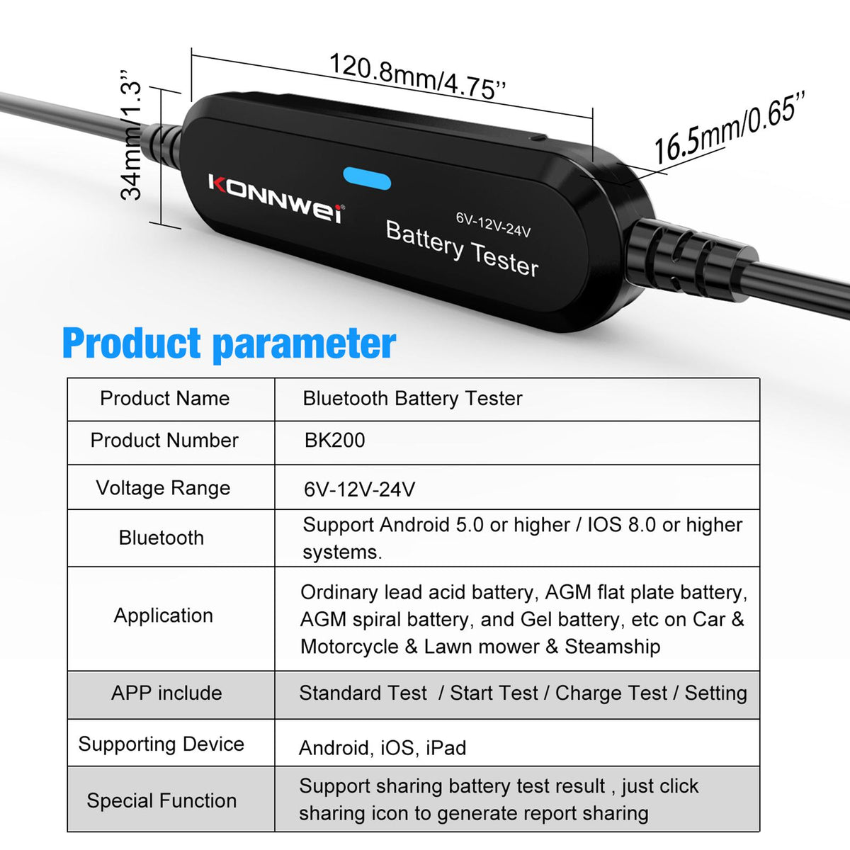 Maxbell Maxbell Car Battery Testing Tool Digital Portable for Truck SUV