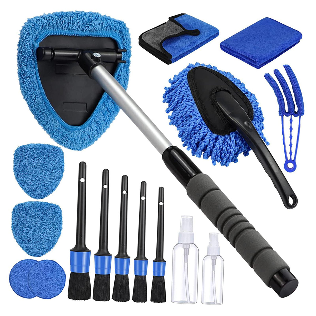 Maxbell Maxbell 16 Pieces Truck Car Interior Detailing Kit Windshield Cleaning Tool Blue
