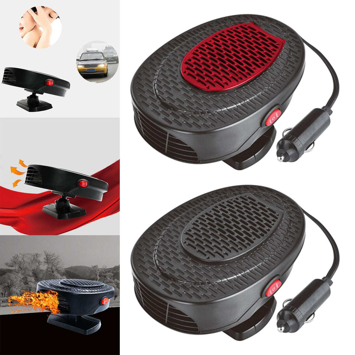 Maxbell Maxbell 12V Car Heater 150W Electric cooling and heating Windshield Defogging 1.6M Cable Red