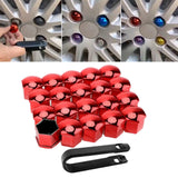 Maxbell 4x20 Pieces Car Wheel Nut Caps Covers Anti Rust Wheel Rim Cover Wheel Nut Caps Red 17mm