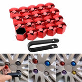 Maxbell 5x20 Pieces Car Wheel Nut Caps Covers Anti Rust Wheel Rim Cover Wheel Nut Caps Red 17mm