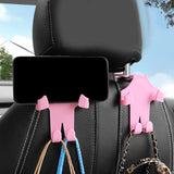 Maxbell Car Seat Headrest Hook Rotatable Car Accessories for Wallet Drink Purse Pink