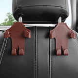 Maxbell Car Seat Headrest Hook Rotatable Car Accessories for Wallet Drink Purse Brown