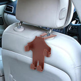 Maxbell Car Seat Headrest Hook Rotatable Car Accessories for Wallet Drink Purse Brown