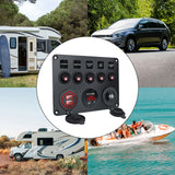 Maxbell 5 Gang Rocker Switch Panel Multifunction for Automotive Yacht Motorboat red light