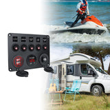 Maxbell 5 Gang Rocker Switch Panel Multifunction for Automotive Yacht Motorboat red light