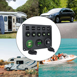 Maxbell 5 Gang Rocker Switch Panel Multifunction for Automotive Yacht Motorboat green light