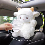 Maxbell Cute Car Tissue Box Holder Auto Multifunctional Plush Soft Car Tissue Holder sheep