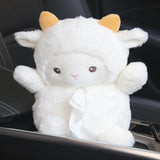 Maxbell Cute Car Tissue Box Holder Auto Multifunctional Plush Soft Car Tissue Holder sheep