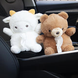 Maxbell Cute Car Tissue Box Holder Auto Multifunctional Plush Soft Car Tissue Holder bear