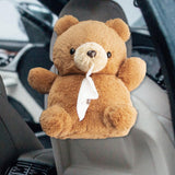 Maxbell Cute Car Tissue Box Holder Auto Multifunctional Plush Soft Car Tissue Holder bear