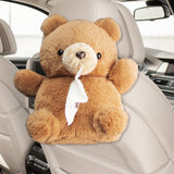 Maxbell Cute Car Tissue Box Holder Auto Multifunctional Plush Soft Car Tissue Holder bear