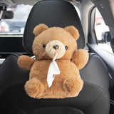 Maxbell Cute Car Tissue Box Holder Auto Multifunctional Plush Soft Car Tissue Holder bear