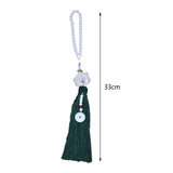 Maxbell Car Interior Lotus Pendant Dangling Tassel Craft Supplies Hanging Decoration Dark Green