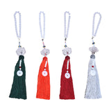 Maxbell Car Interior Lotus Pendant Dangling Tassel Craft Supplies Hanging Decoration Dark Green