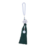 Maxbell Car Interior Lotus Pendant Dangling Tassel Craft Supplies Hanging Decoration Dark Green
